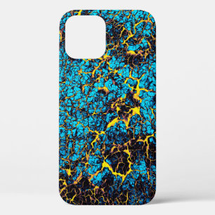 Coques Pour iPhone Motif Abstrait de couleur vive bleu et jaune