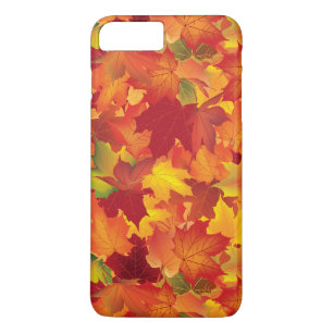 Coque iPhone 8 Plus/7 Plus Motif abstrait de feuille d'automne