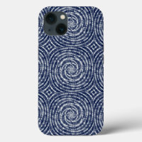 Motif Abstrait de Shibori en Asie bleue