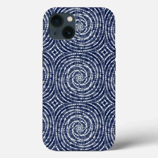 Coques Case-Mate iPhone Motif Abstrait de Shibori en Asie bleue (Verso)