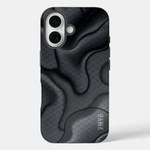 Coque Pour iPhone 16 Motif Abstrait de vague monochrome