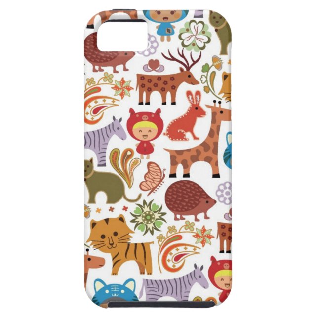 Coques Case-Mate iPhone Motif abstrait d'enfant et d'animaux (Dos)
