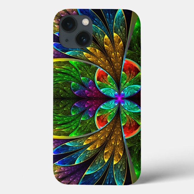 Coques Case-Mate iPhone Motif Abstrait en verre à taches florales (Verso)