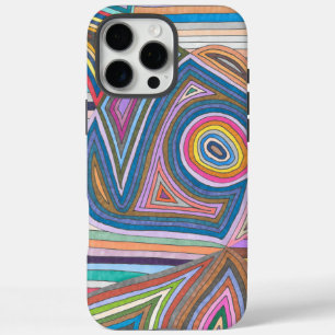 Coques iPhone 16 Pro Max Motif Abstrait géométrique rayé