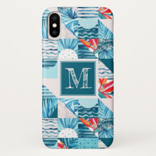 Coques Pour iPhone Motif Abstrait géométrique Turquoise tropical