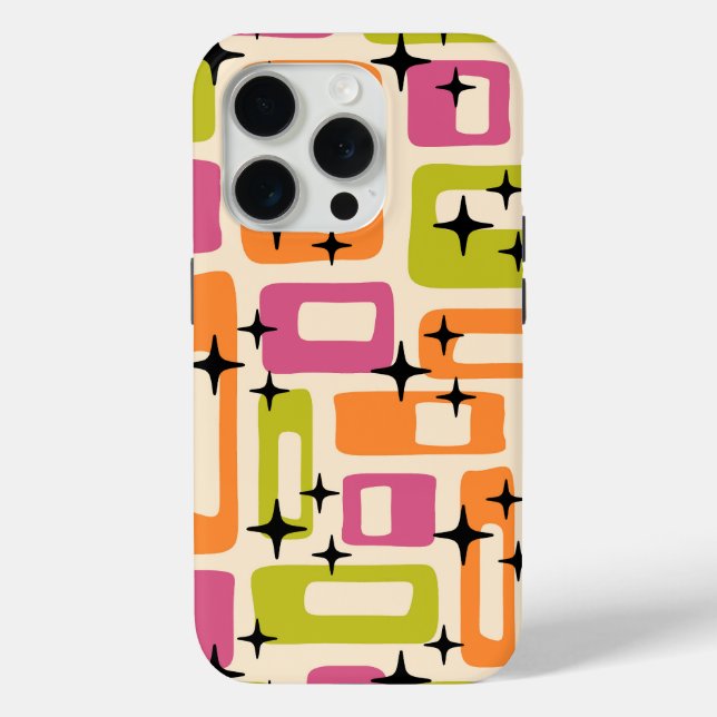 Coques Case-Mate iPhone Motif Abstrait moderne rétro du milieu du siècle (Verso)