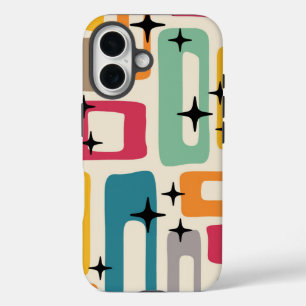 Coque Pour iPhone 16 Motif Abstrait moderne rétro du milieu du siècle