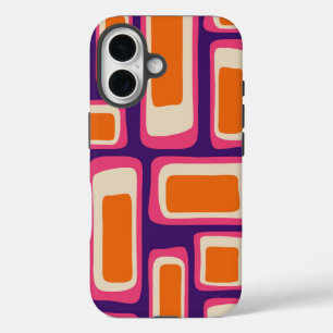 Coque Pour iPhone 16 Motif Abstrait moderne rétro du milieu du siècle