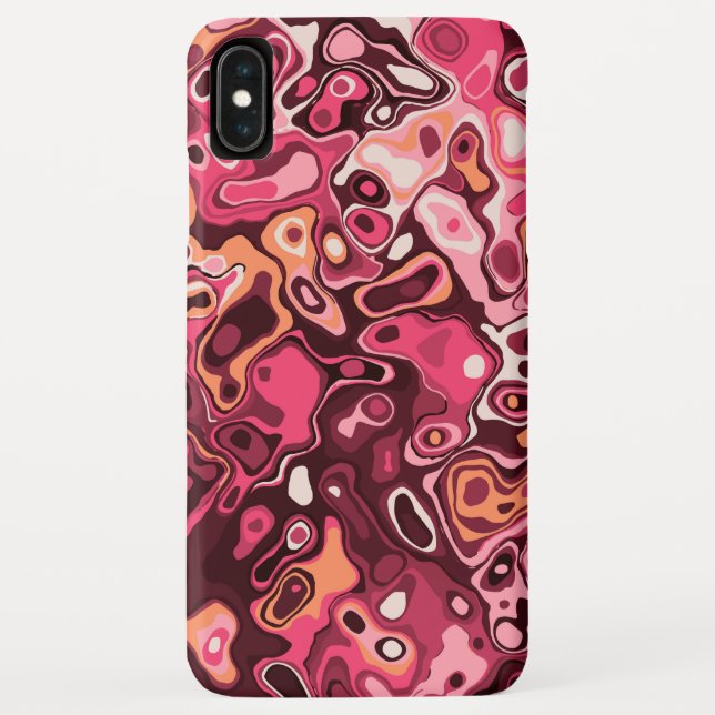 Coques Case-Mate iPhone Motif Abstrait moderne rose-bordeaux (Dos)
