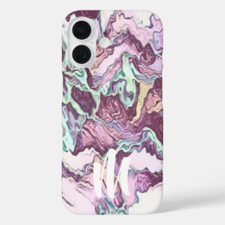 Coque Pour iPhone 16 Motif Abstrait Monogramme