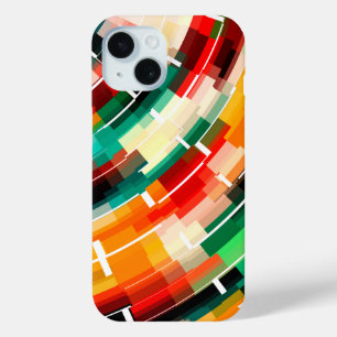 Coque Pour iPhone 15 Motif Abstrait multicolore