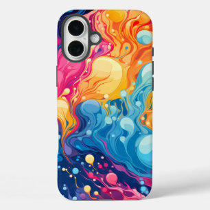 Coques iPhone 16 Plus Motif Abstrait Ondulé Coloré