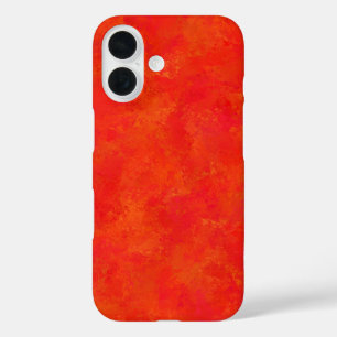 Coque Pour iPhone 16 Motif Abstrait Orange Rouge