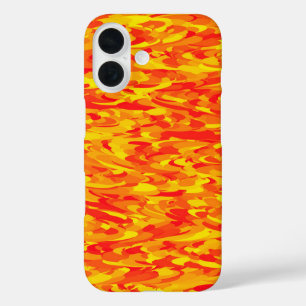 Coque Pour iPhone 16 Motif Abstrait orange rouge jaune