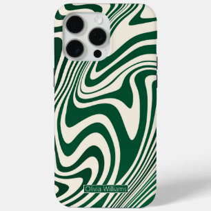 Coque iPhone 15 Pro Max Motif Abstrait Retro Green