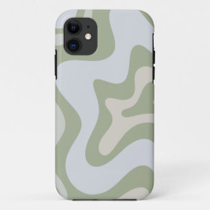 Case-Mate iPhone Case Motif Abstrait Retro Liquid Swirl à Sage Green