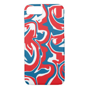 Case-Mate iPhone Case Motif abstrait rouge blanc et bleu
