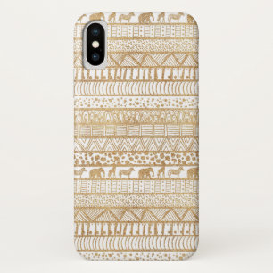 Case-Mate iPhone Case Motif africain de la tribu Gold White
