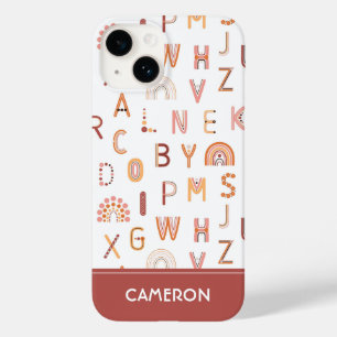 Coque Pour iPhone 14 Motif Alphabet arc-en-ciel amusant