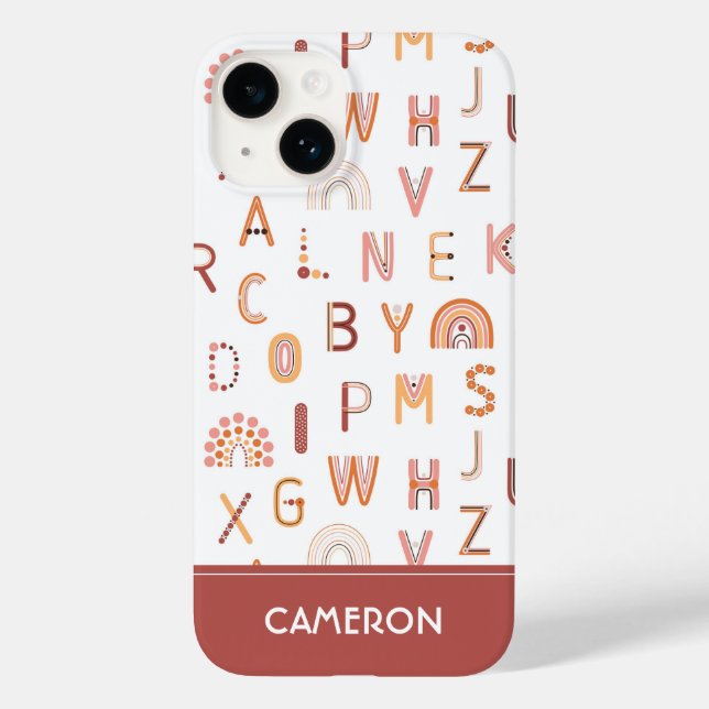 Coques Case-Mate iPhone Motif Alphabet arc-en-ciel amusant (Verso)