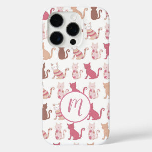 Coques iPhone 16 Pro Motif Amoureux des chats Monogram