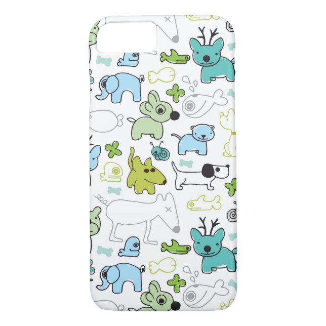 Coques Case-Mate iPhone motif animal d'arrière - plan d'enfants (Dos)