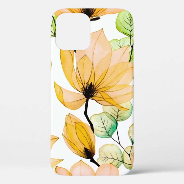 Coques Case-Mate iPhone motif aquarelle transparent avec fleurs de magnoli (Verso)