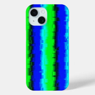 Coque Pour iPhone 15 Motif arc-en-ciel bleu vert abstrait 3D