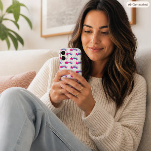 Coque Pour iPhone 16 Motif arc-en-ciel étoile filante magenta fantaisis