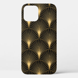 Case-Mate iPhone Case Motif Art déco. Simples grappes noir et or