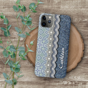 Case-Mate iPhone Case Motif artistique floral mosaïque personnalisé bleu