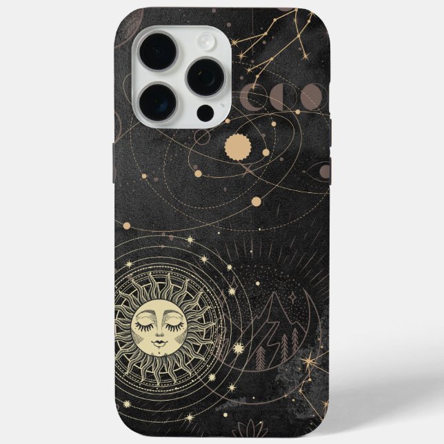 Coques Case-Mate iPhone Motif Astrologique Black Gold (Verso)