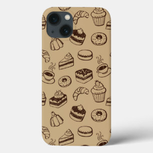 iPhone 13 Case Motif avec des gâteaux, des desserts et la