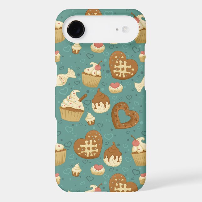 Coques Case-Mate iPhone Motif avec des petits gâteaux et des sucreries (Verso)