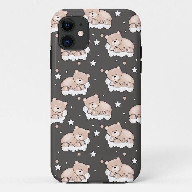 Coques Case-Mate iPhone motif avec le petit sommeil d'ours (Dos)