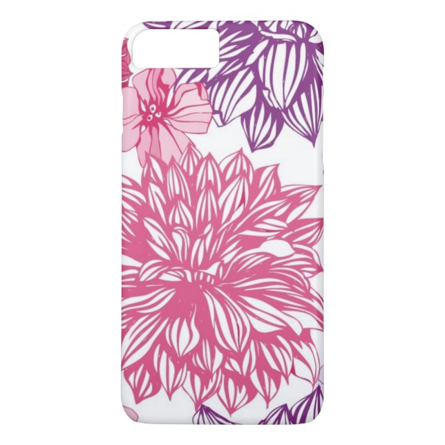 Coques Case-Mate iPhone Motif avec les asters et le dahlia roses (Dos)