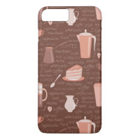 Motif avec les éléments relatifs de café