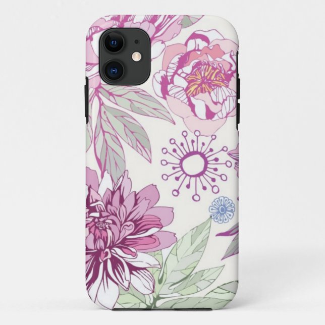 Coques Case-Mate iPhone Motif avec les fleurs roses (Dos)