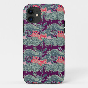 Case-Mate iPhone Case Motif avec les poissons et la vague pourpre