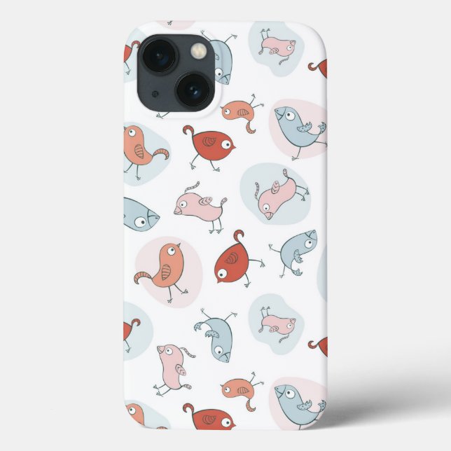 Coques Case-Mate iPhone motif avec oiseaux de caricature (Verso)