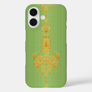 Coque Pour iPhone 16 Motif baroque à fleurs avec bordure V2020