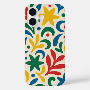 Coque Pour iPhone 16 Motif biophile moderne du milieu du siècle