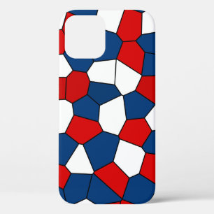 Coques Pour iPhone Motif blanc bleu rouge