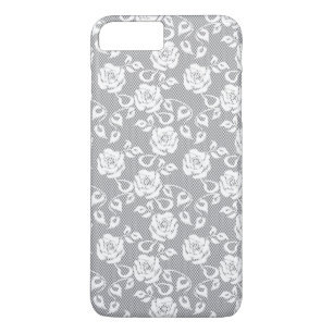 Case-Mate iPhone Case Motif blanc de dentelle sur l'arrière - plan gris