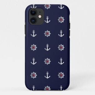 Case-Mate iPhone Case Motif blanc et bleu rouge d'Ancre