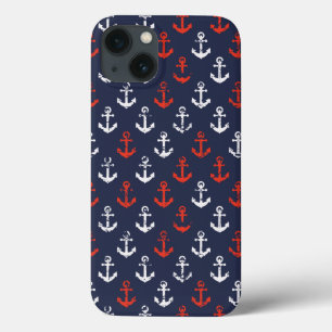 Coques Pour iPhone Motif blanc et bleu rouge de marine