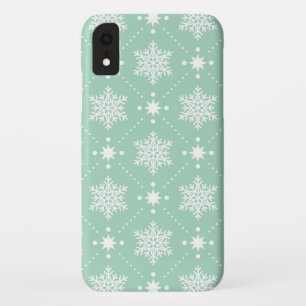 Case-Mate iPhone Case Motif blanc vert en bon état de Noël de flocons de