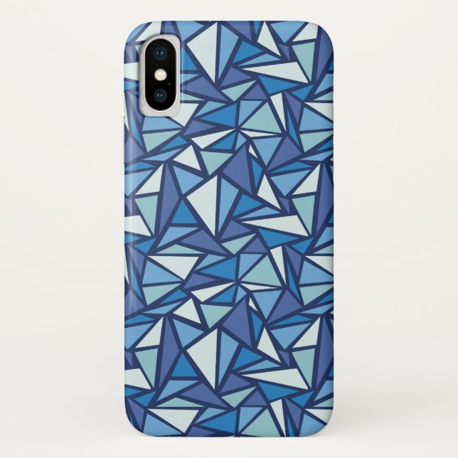 Coques Case-Mate iPhone Motif bleu abstrait de Crsytal de glace (Dos)