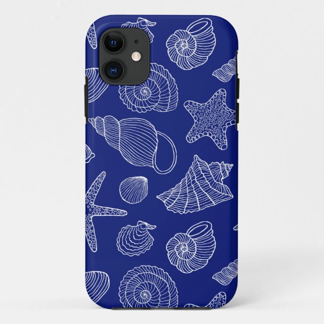Coques Case-Mate iPhone Motif Bleu Clair Shell (Dos)