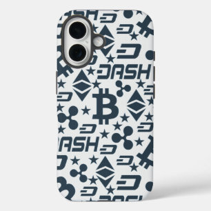 Coque Pour iPhone 16 Motif bleu crypto-monnaie